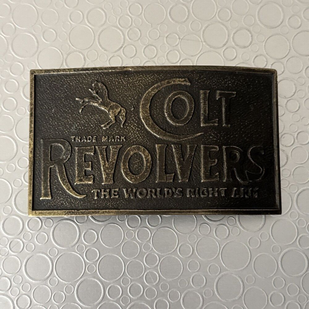 Vintage Colt Revolvers Belt Buckle Lewis Buckles Chicago Worlds Right Arm